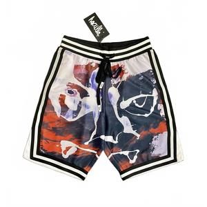 NEW HACULLA. painted basketball shorts in black